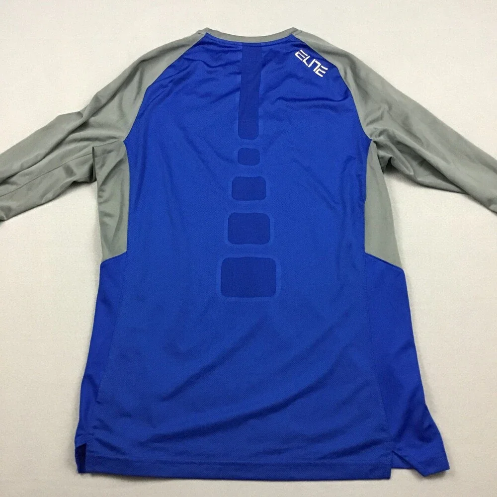 Duke Blue Devils Shirt Men Medium Blue Gray Nike Elite Basketball Dri FIt Swoosh